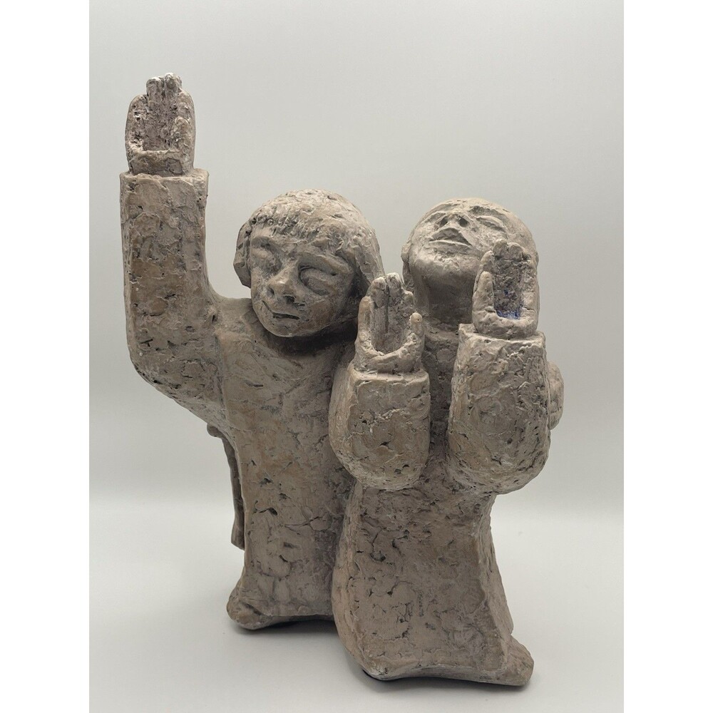Austin Productions Sculpture Primitive Figures Emotional Pose RARE 9” Vintage